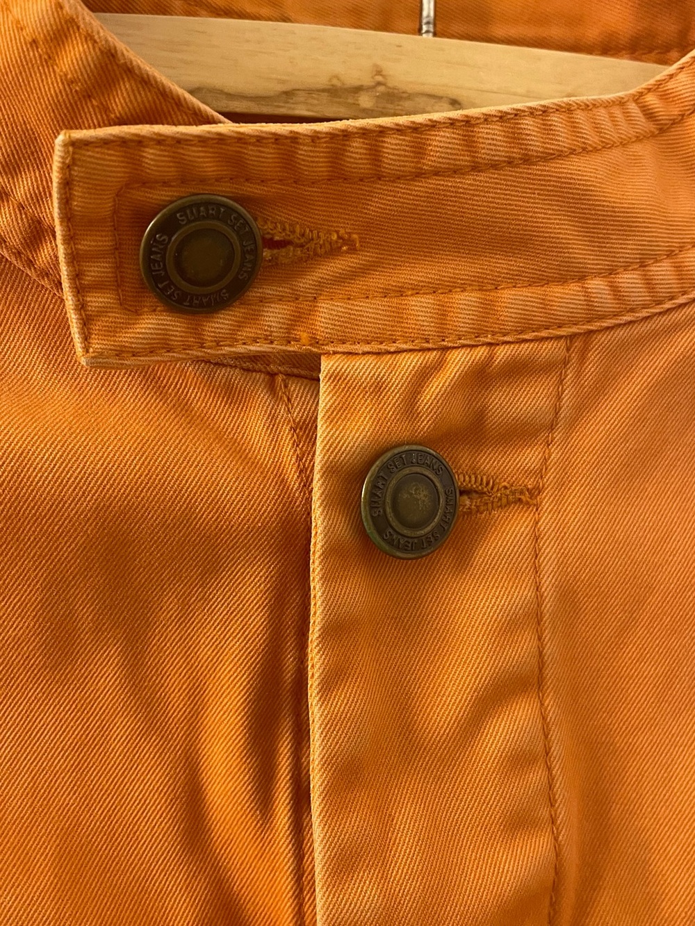Smart Set Orange Button-Front Jean Jacket - Picture 2 of 8